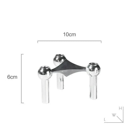 Candle Holder Sculptural Molecular Design Metallic Finish