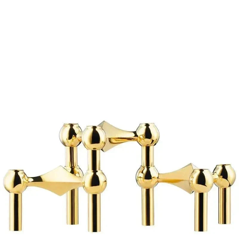 Candle Holder Sculptural Molecular Design Metallic Finish