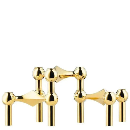 Candle Holder Sculptural Molecular Design Metallic Finish