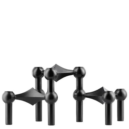 Candle Holder Sculptural Molecular Design Metallic Finish