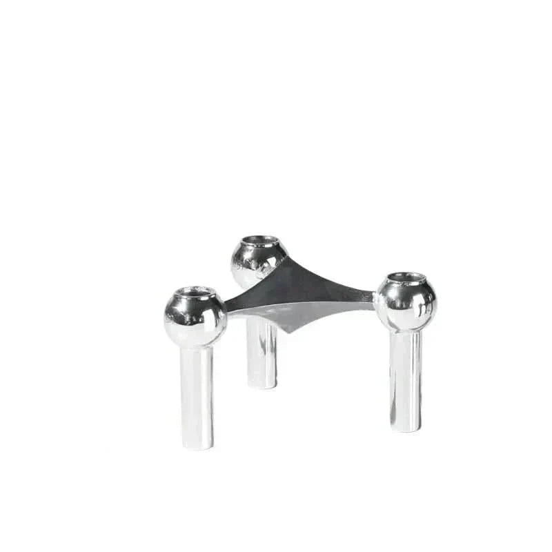 Candle Holder Sculptural Molecular Design Metallic Finish