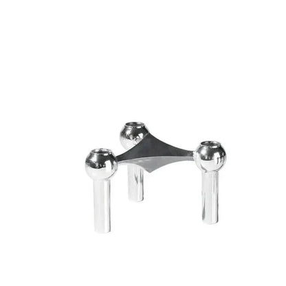 Candle Holder Sculptural Molecular Design Metallic Finish
