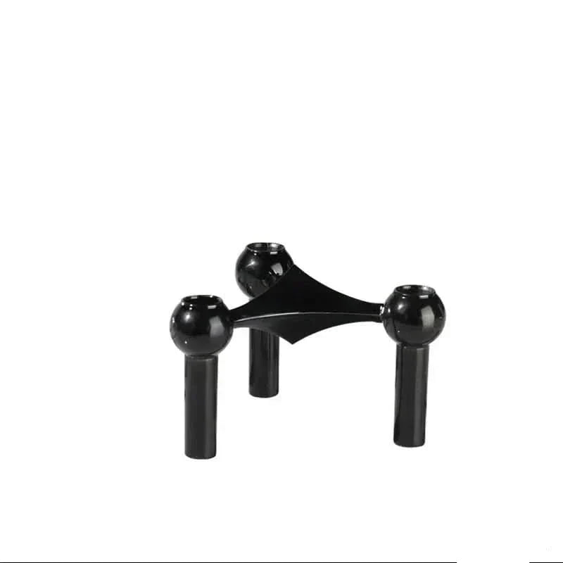 Candle Holder Sculptural Molecular Design Metallic Finish