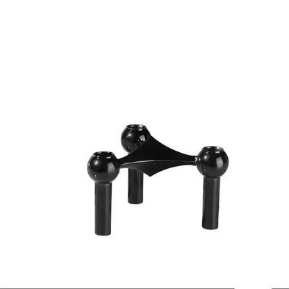 Candle Holder Sculptural Molecular Design Metallic Finish