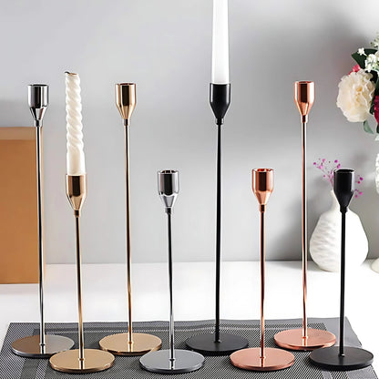 Candle Holder Set Minimalist Stainless Steel Trio