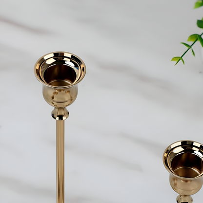 Candle Holder Set Vintage Brass Three-Piece