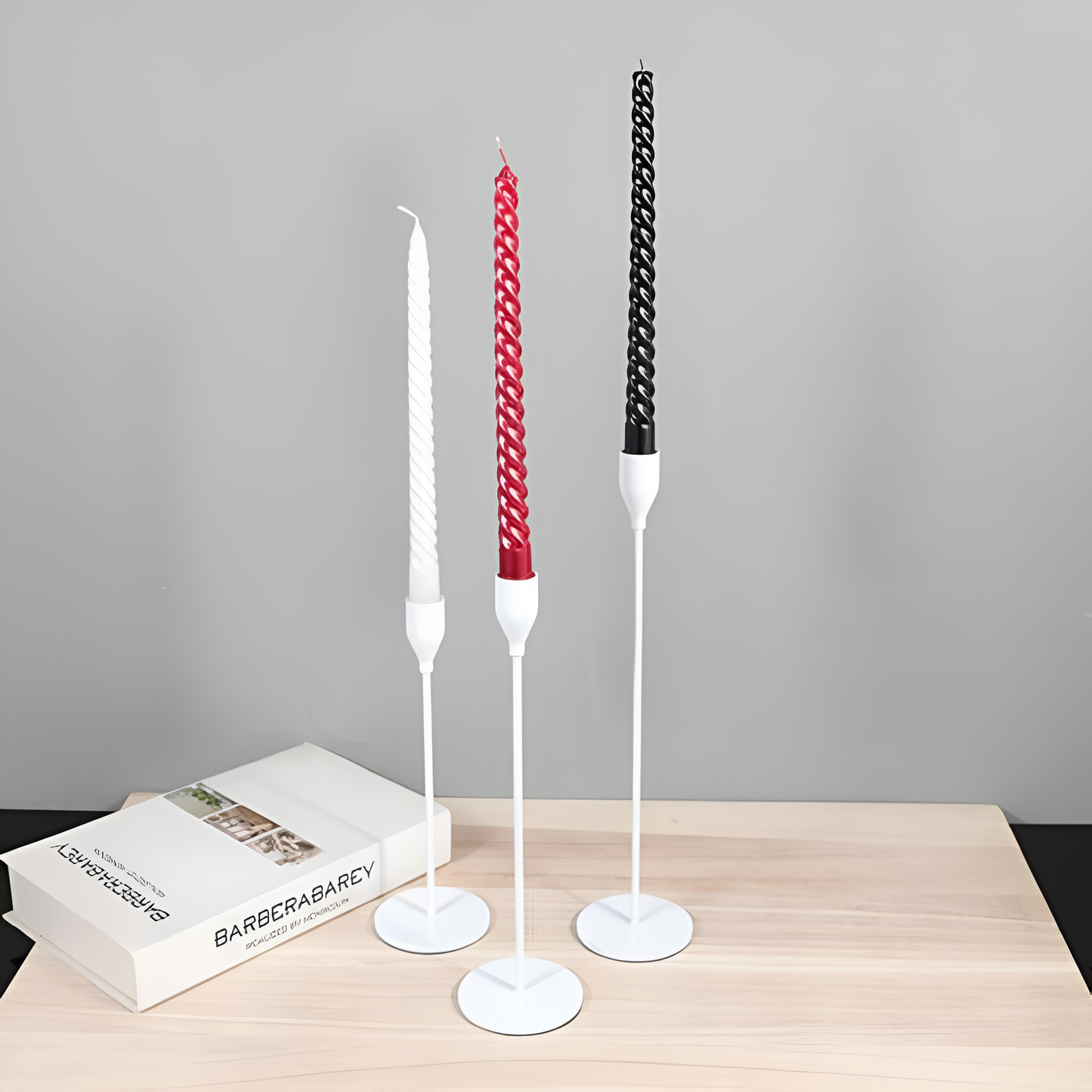 Candle Holders Brushed Metal Set of Three