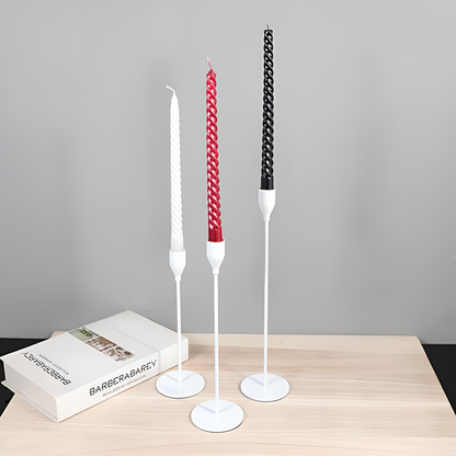 Candle Holders Brushed Metal Set of Three