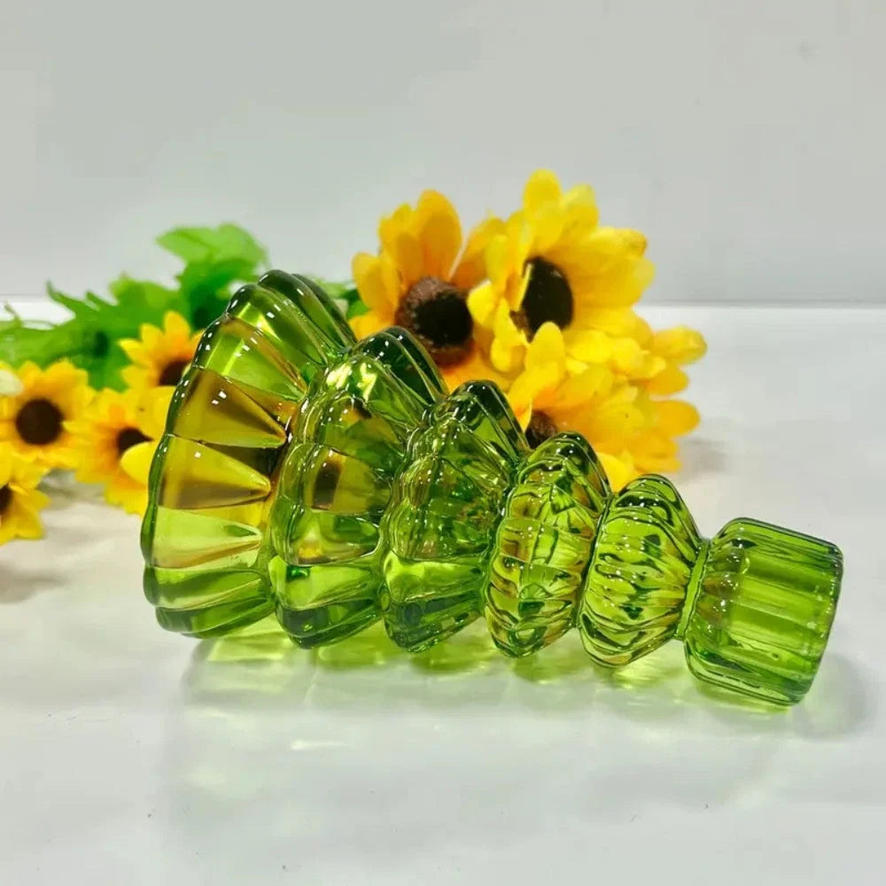 Candle Holders Christmas Tree Glass Set of 3
