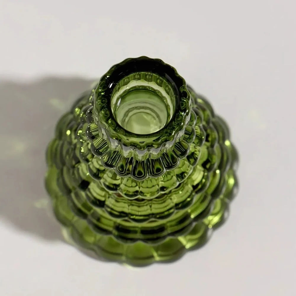 Candle Holders Christmas Tree Glass Set of 3