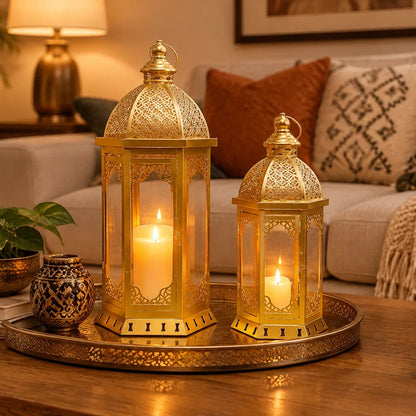 Candle Lantern Set Moroccan-Inspired Set of 2