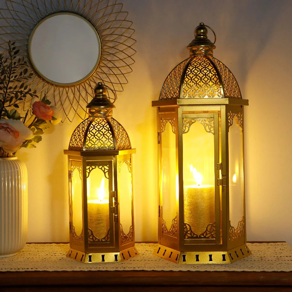 Candle Lantern Set Moroccan-Inspired Set of 2
