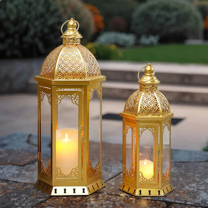Candle Lantern Set Moroccan-Inspired Set of 2