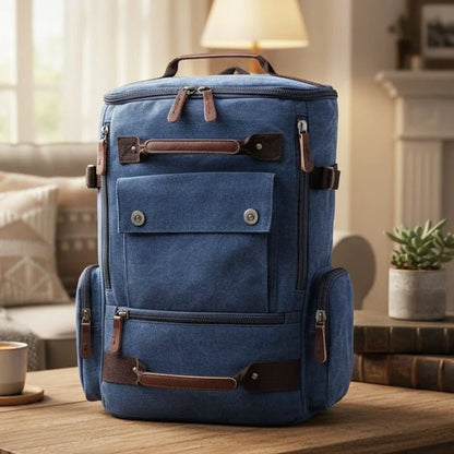 Canvas Backpack 15-Inch Laptop Compartment Adjustable Straps
