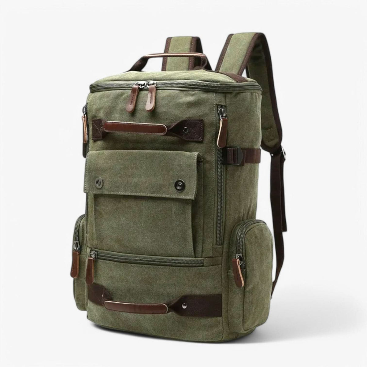 Canvas Backpack 15-Inch Laptop Compartment Adjustable Straps