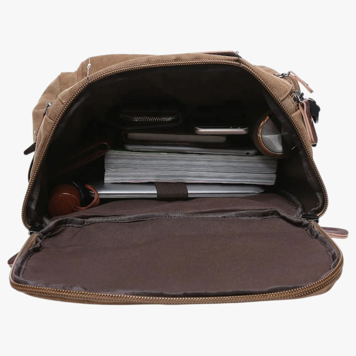 Canvas Backpack 15-Inch Laptop Compartment Adjustable Straps