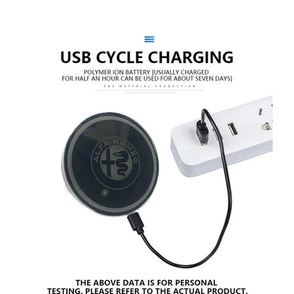 Car Coaster Set Motion-Activated LED USB-Rechargeable Waterproof