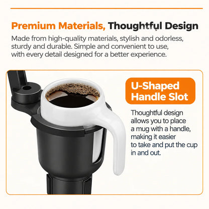 Car Cup Holder Tray 360° Rotating Extra Cup Holder