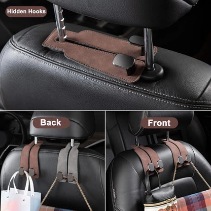 Car Headrest Hooks Double Hook Foldable Set of 2