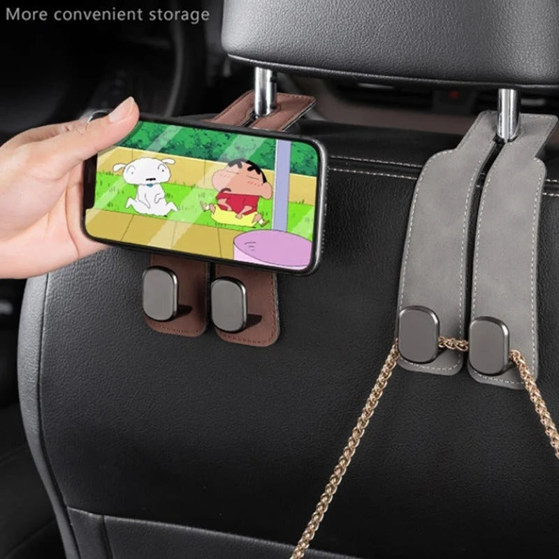 Car Headrest Hooks Double Hook Foldable Set of 2