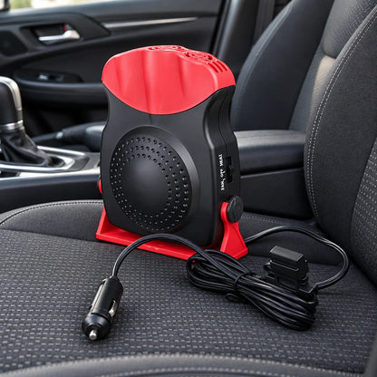 Car Heater 12V Plug-In Heat & Fan Modes 180° Adjustable Airflow