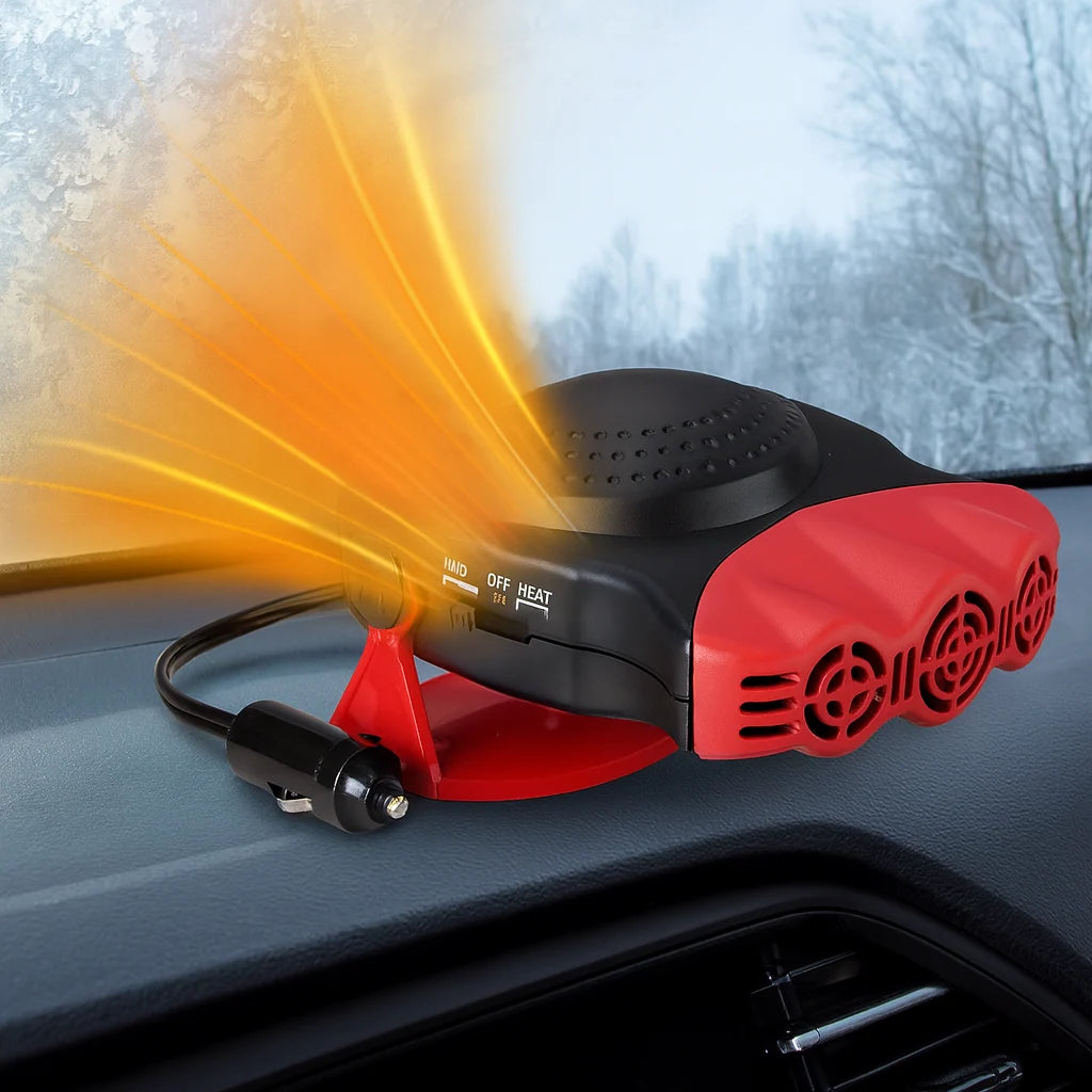 Car Heater 12V Plug-In Heat & Fan Modes 180° Adjustable Airflow