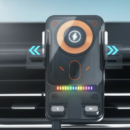 Car Phone Holder 15W Wireless Charging Automatic Rotation