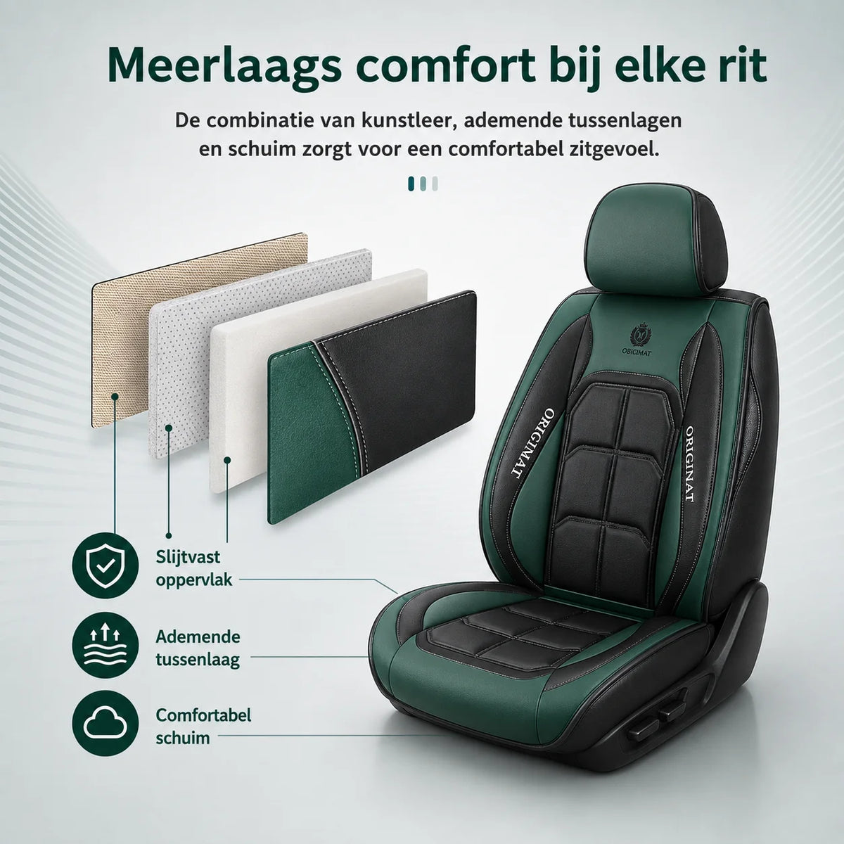 Car Seat Cover Set Quilted 11-Piece Airbag-Compatible