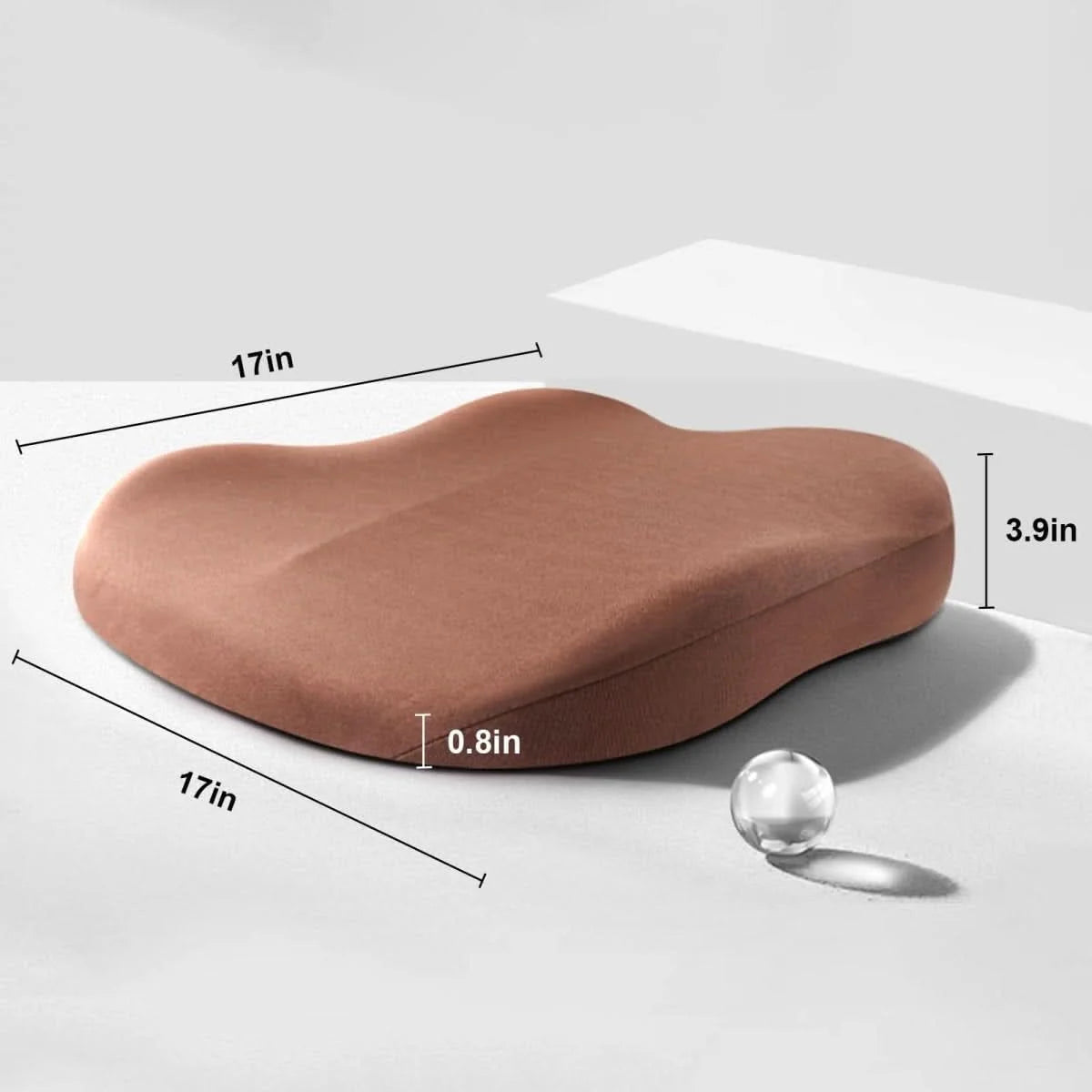 Car Seat Cushion Raised Memory Foam Non-Slip Washable Cover