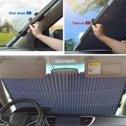 Car Windshield Sunshade Retractable UV Protection Reflective Aluminum Film