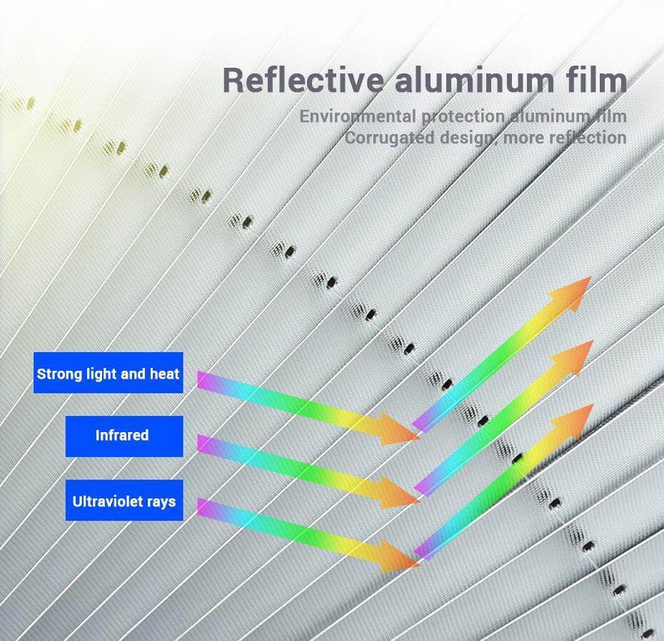 Car Windshield Sunshade Retractable UV Protection Reflective Aluminum Film