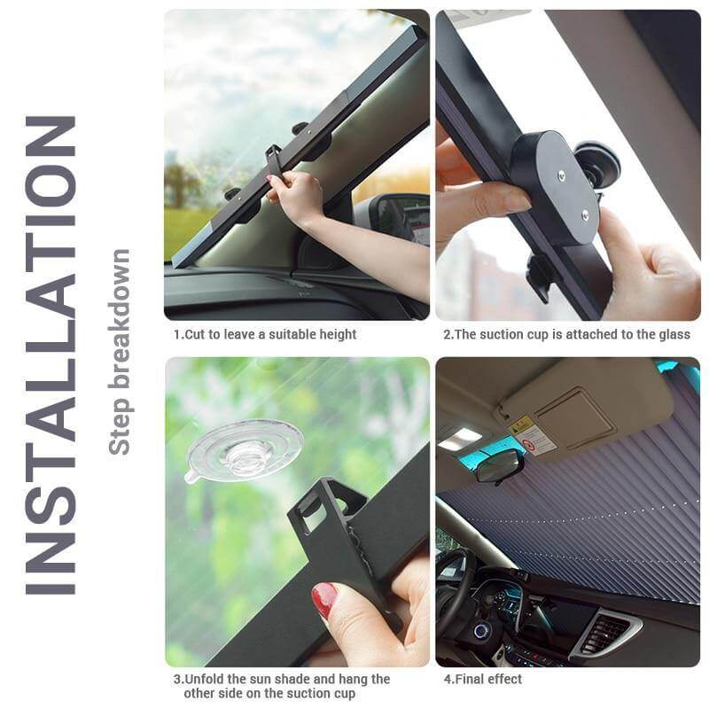 Car Windshield Sunshade Retractable UV Protection Reflective Aluminum Film