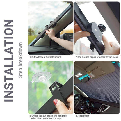Car Windshield Sunshade Retractable UV Protection Reflective Aluminum Film