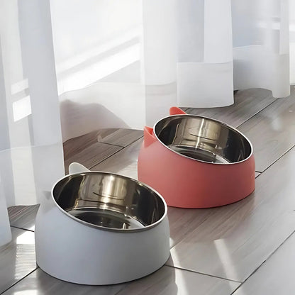 Cat Feeding Bowl 15° Tilt Stainless Steel & Non-Slip Base