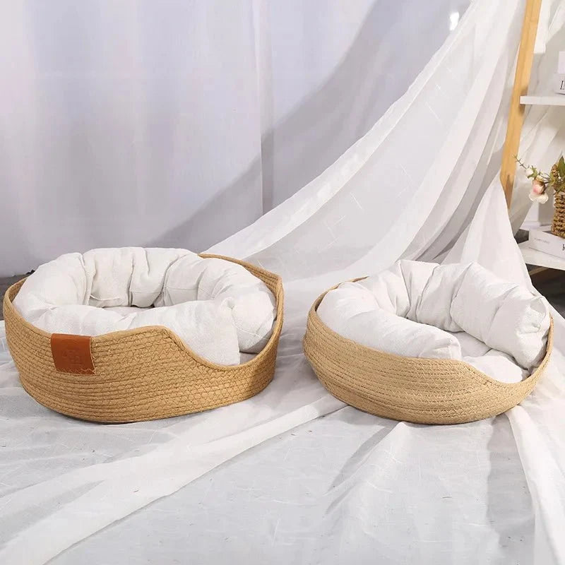 Cat Sofa Bamboo Frame Cotton Cushion Washable Cover