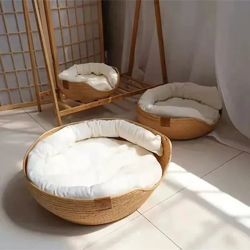 Cat Sofa Bamboo Frame Cotton Cushion Washable Cover