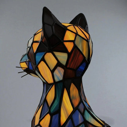 Cat Table Lamp Handmade Resin Warm White LED