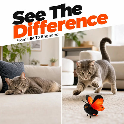 Cat Toy Flapping Butterfly Motion-Activated for Interactive Play