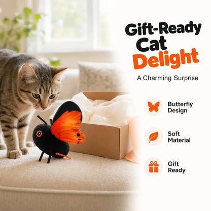 Cat Toy Flapping Butterfly Motion-Activated for Interactive Play
