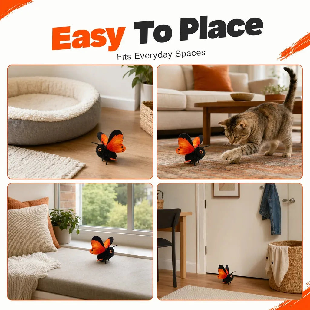 Cat Toy Flapping Butterfly Motion-Activated for Interactive Play