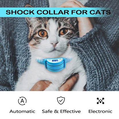 Cat Training Collar Sound Vibration Shock Modes Rechargeable Waterproof