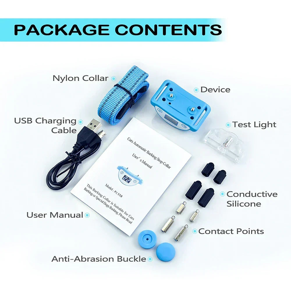Cat Training Collar Sound Vibration Shock Modes Rechargeable Waterproof
