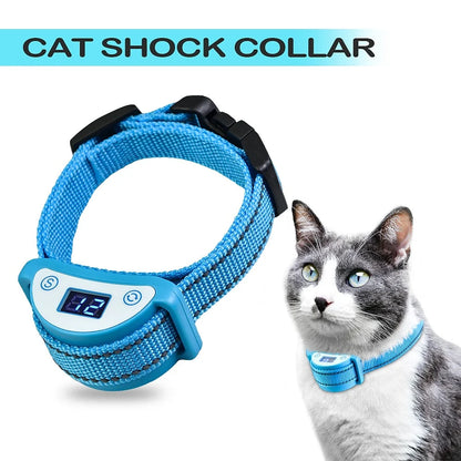 Cat Training Collar Waterproof Sound Vibration & Shock Modes