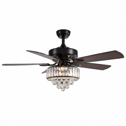 Ceiling Fan Light Crystal 52 Inch Quiet Motor