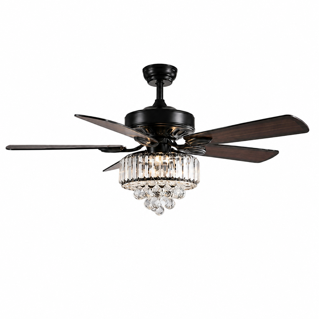 Ceiling Fan Light Crystal 52 Inch Quiet Motor