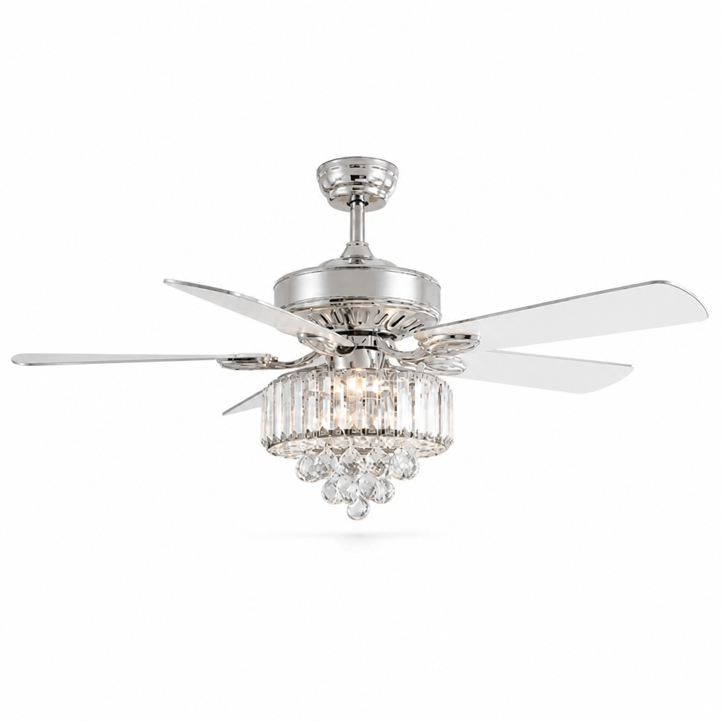 Ceiling Fan Light Crystal 52 Inch Quiet Motor
