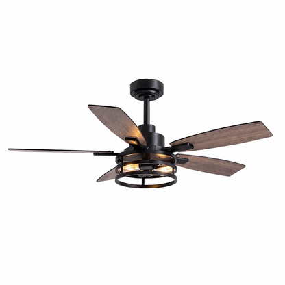 Ceiling Fan Modern Black Remote Control Reversible Blades