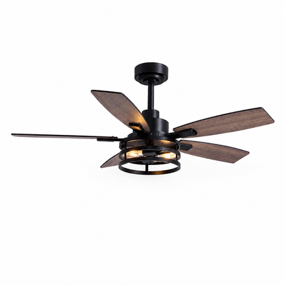 Ceiling Fan Modern Black Remote Control Reversible Blades