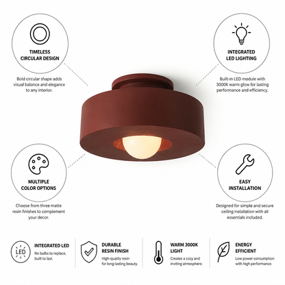 Ceiling Lamp Circular Integrated LED 3000K Warm Glow