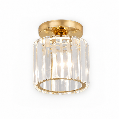Ceiling Lamp Faceted Glass Shade & Matte Metal Base
